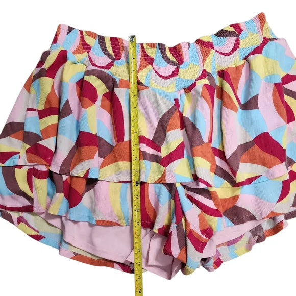 TORRID 2 Pull-On Washable Gauze Smocked Ruffle Shorts Size 3X Summer - Picture 5 of 10